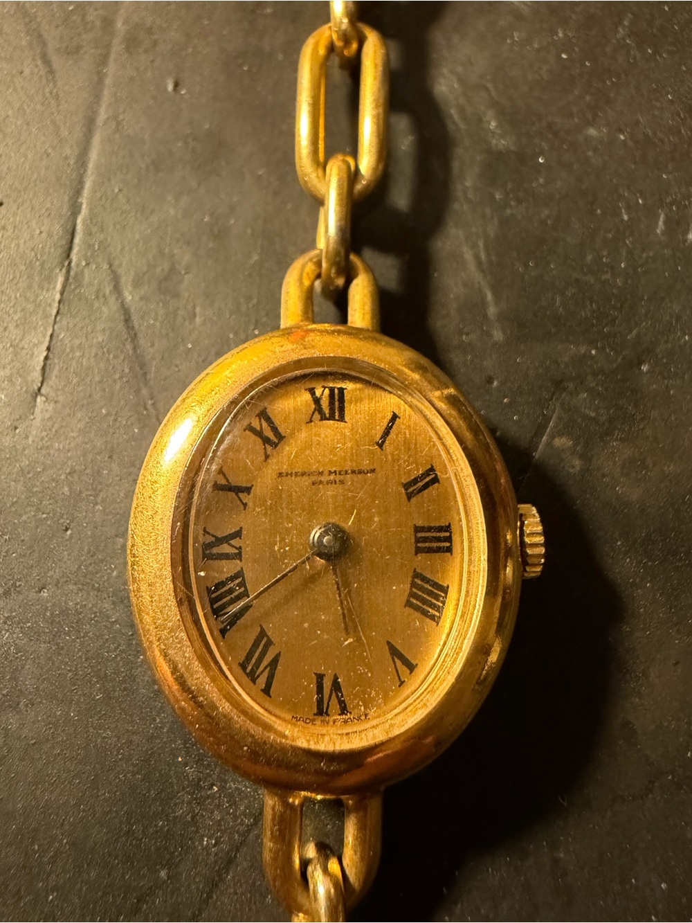 Very Very rare Emerich Meerson 17 jewel Gold-plated Women's Bracelet Watch